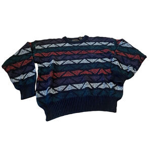 Vintage Michael Gerald Acrylic Knit Sweater; Mens Large Grandpa Cosby Retro 80s